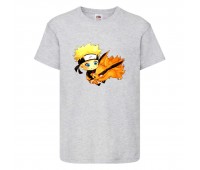 Футболка детская Наруто 058 (Naruto) серая (NAR gry 058) 128 см