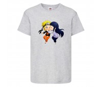 Футболка детская Наруто 059 (Naruto) серая (NAR gry 059) 128 см