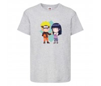 Футболка детская Наруто 061 (Naruto) серая (NAR gry 061) 128 см
