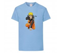 Футболка детская Наруто 045 (Naruto) светлоголубая (NAR llbl 045) 140 см