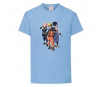 Футболка детская Наруто 053 (Naruto) светлоголубая (NAR llbl 053) 140 см