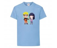Футболка детская Наруто 061 (Naruto) светлоголубая (NAR llbl 061) 152 см