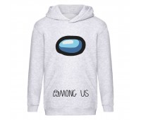 Худи детская Амонг ас 001 (Among us) серая (AMU gry 001) 128 см
