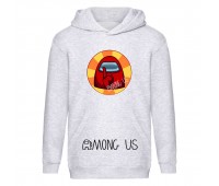 Худи детская Амонг ас 009 (Among us) серая (AMU gry 009) 116 см