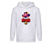 Худи детская  Бравл Старс Вольт (Brawl Stars Surge) серая (BST gry 002) 152 см