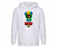 Худи детская  Бравл Старс Лион (Brawl Stars Lion) серая (BST gry 003) 152 см