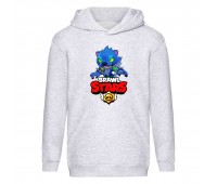 Худи детская  Бравл Старс Оборотень (Brawl Stars Werwolf) серая (BST gry 004) 128 см