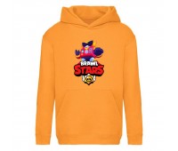 Худи детская  Бравл Старс Вольт (Brawl Stars Surge) оранжевая (BST orn 002) 140 см