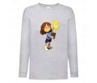 Лонгслив реглан Андертейл 001 (Undertale) серый (UNTA gr 001) 116 см