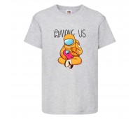 Футболка детская Амонг АС 05 (Among US) серая (AMG grey 05) 152 см Футболка детская Амонг АС 05 (Among US) серая (AMG grey 05) 152 см