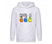 Худи детская Амонг ас 10 (Among us) серая (AMU gry 10) 140 см