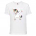 Футболка детская Единорог 002 (Unicorn) белая (UNN wh 002)104 см