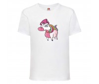 Футболка детская Единорог 005 (Unicorn) белая (UNN wh 005)104 см