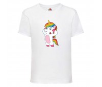 Футболка детская Единорог 0016 (Unicorn) белая (UNN wh 0016)104 см