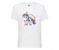 Футболка детская Единорог 0017 (Unicorn) белая (UNN wh 0017)104 см