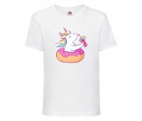 Футболка детская Единорог 0018 (Unicorn) белая (UNN wh 0018)104 см