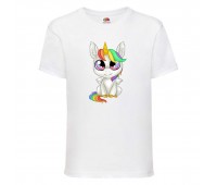 Футболка детская Единорог 0019 (Unicorn) белая (UNN wh 0019)104 см