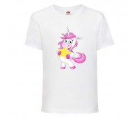 Футболка детская Единорог 0021 (Unicorn) белая (UNN wh 0021)104 см