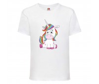 Футболка детская Единорог 0022 (Unicorn) белая (UNN wh 0022)104 см