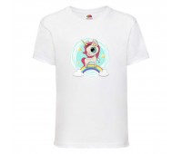 Футболка детская Единорог 0026 (Unicorn) белая (UNN wh 0026)104 см