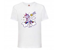Футболка детская Единорог 0027 (Unicorn) белая (UNN wh 0027)104 см