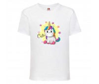 Футболка детская Единорог 0030 (Unicorn) белая (UNN wh 0030)104 см