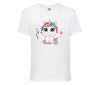 Футболка детская Единорог 0031 (Unicorn) белая (UNN wh 0031)104 см