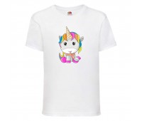 Футболка детская Единорог 0032 (Unicorn) белая (UNN wh 0032)104 см