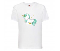 Футболка детская Единорог 0036 (Unicorn) белая (UNN wh 0036)104 см