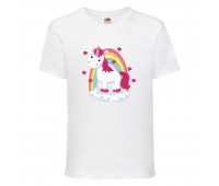 Футболка детская Единорог 0037 (Unicorn) белая (UNN wh 0037)104 см