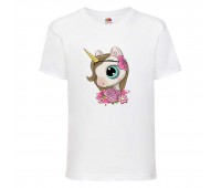 Футболка детская Единорог 0041 (Unicorn) белая (UNN wh 0041)104 см