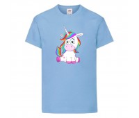 Футболка детская Единорог 006 (Unicorn) голубая (UNN lbl 006)104 см