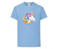 Футболка детская Единорог 0011 (Unicorn) голубая (UNN lbl 0011)104 см