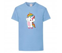 Футболка детская Единорог 0016 (Unicorn) голубая (UNN lbl 0016)104 см