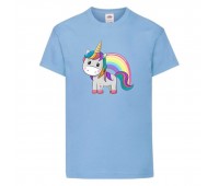 Футболка детская Единорог 0017 (Unicorn) голубая (UNN lbl 0017)104 см