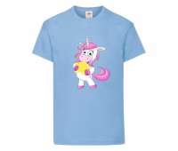 Футболка детская Единорог 0021 (Unicorn) голубая (UNN lbl 0021)104 см