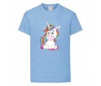 Футболка детская Единорог 0022 (Unicorn) голубая (UNN lbl 0022)104 см