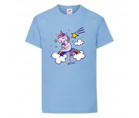 Футболка детская Единорог 0027 (Unicorn) голубая (UNN lbl 0027)104 см