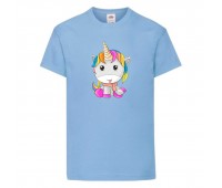 Футболка детская Единорог 0032 (Unicorn) голубая (UNN lbl 0032)104 см