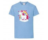 Футболка детская Единорог 0037 (Unicorn) голубая (UNN lbl 0037)104 см