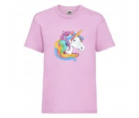 Футболка детская Единорог 0011 (Unicorn) светлорозовая (UNN lipnc 0011)104 см