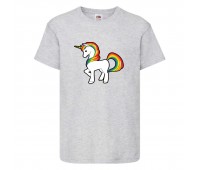 Футболка детская Единорог 0010 (Unicorn) серая (UNN gry 0010)128 см