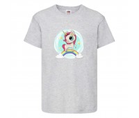Футболка детская Единорог 0026 (Unicorn) серая (UNN gry 0026)104 см