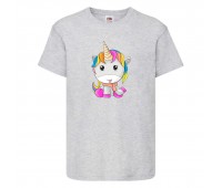 Футболка детская Единорог 0032 (Unicorn) серая (UNN gry 0032)104 см