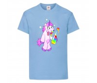 Футболка Единорог 0042 (Unicorn) голубая (EDNG lbl 0042) 140 см
