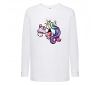 Лонгслив реглан Единорог 003 (Unicorn) белый (EDN wh 003) 140 см