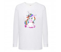 Лонгслив реглан Единорог 006 (Unicorn) белый (EDN wh 006) 104 см
