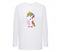 Лонгслив реглан Единорог 0016 (Unicorn) белый (EDN wh 0016) 104 см