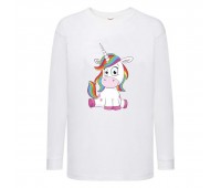 Лонгслив реглан Единорог 0022 (Unicorn) белый (EDN wh 0022) 104 см