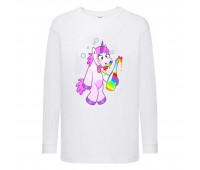 Лонгслив реглан Единорог 0042 (Unicorn) белый (EDN wh 0042) 140 см